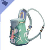 Mochila verde azulado con cuentas