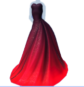 Vestido de novia sin tirantes rojo y negro