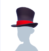 Sombrero de copa negro y rojo