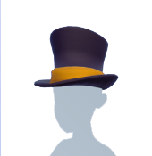 Sombrero de copa negro y amarillo