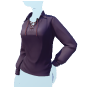 Camisa negra de cuello abierto