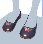 Bailarinas con bordado de rosas negras
