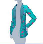 Chaqueta azul con estampado de audacia