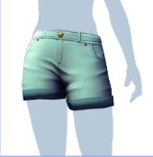 Pantalón corto vaquero azul con puño enrollado
