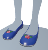 Bailarinas con bordado de rosas azules