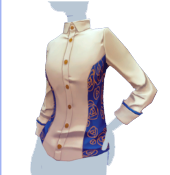 Camisa bordada con rosas azules