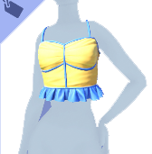 Blue Silk Ruffle Top
