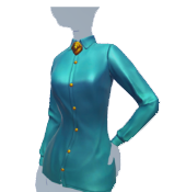 Camisa de seda azul