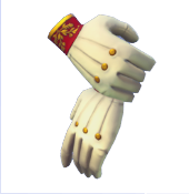 Guantes crema y rojos