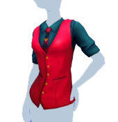 Elegante chaleco rojo con pasador de corbata