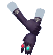 Guantes de fantasía con joyas de plata