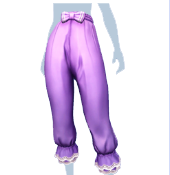 Pantalones morados con volantes