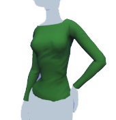 Cuello barco de manga larga verde