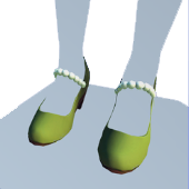Tacones de perlas verdes