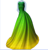 Vestido de novia verde sin tirantes
