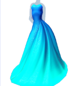 Vestido de novia sin tirantes azul hielo