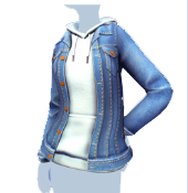 Chaqueta vaquera y sudadera blanca
