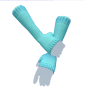 Guantes largos sin dedos azules