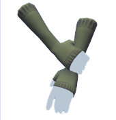 Guantes largos verdes sin dedos