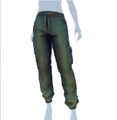 Pantalón cargo con cordón verde musgo