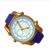 Reloj de pulsera azul ornamentado