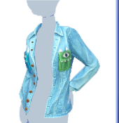Chaqueta vaquera azul pálido con parches
