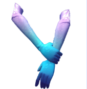 Guantes de noche "Frosty Finery" rosas y azules