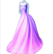 Vestido de novia rosa y morado sin tirantes