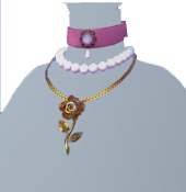 Conjunto de collar de rosas rosadas
