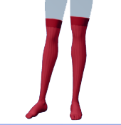 Calcetines rojos por encima de la rodilla