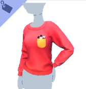 Red Peeking Mickey Mouse Pocket Sweater
