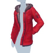 Chaqueta roja de invierno