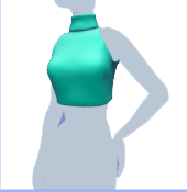 Top de cuello alto sin mangas turquesa