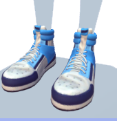 Zapatillas de baloncesto blancas y azules