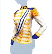 Chaqueta de oficial blanca y azul