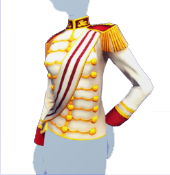 Chaqueta de oficial blanca y roja