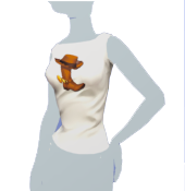 Camiseta de tirantes blanca "Hay una bota en mi camiseta