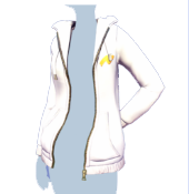 Sudadera blanca con cremallera