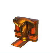 Orangefarbene Kobra-Statue
