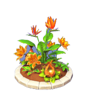 Orangefarbene Blumenscheibe