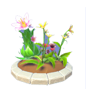 Rosa, gelbe und schwarze Blumenscheibe