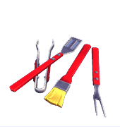 Rote BBQ-Tools