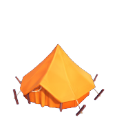 Rundes orangefarbenes Biwak-Zelt