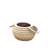 Runder weißer Korb