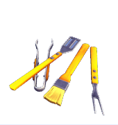 Gelbe BBQ-Tools