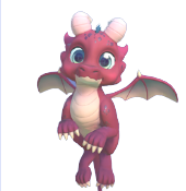 Drago bambino rosso