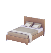 Beige Double Bed