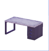 Scrivania in marmo bianco con base nera