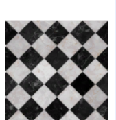 Suelo de mármol a cuadros blanco y negro