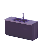 Black Double-Basin Sink with Concrete Top